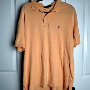 Polo by Ralph Lauren (XL) Classic Fit Polo Shirt – Orange with Blue Pony Logo